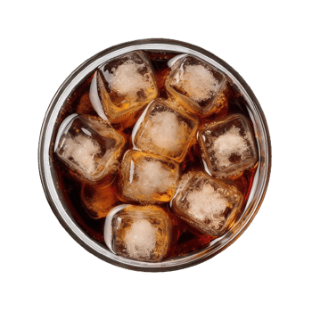 AI generated Whiskey on the Rocks in a Glass Isolated on transparent background png