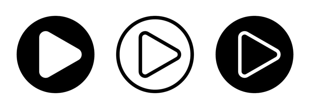 simple icon of play video button vector