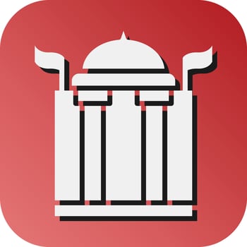 Government Building Vector Glyph Gradient Background Icon For Personal And Commercial Use.
