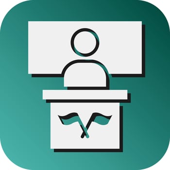 Politician Vector Glyph Gradient Background Icon For Personal And Commercial Use.