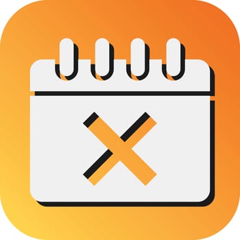 Reject Vector Glyph Gradient Background Icon For Personal And Commercial Use.
