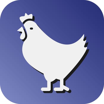 Chicken Vector Glyph Gradient Background Icon For Personal And Commercial Use.