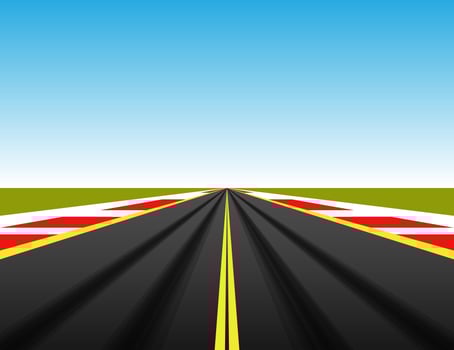 Racing start lights race car event in a racetrack vector