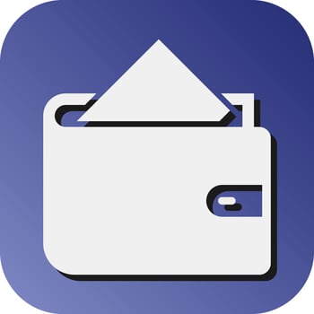 Wallet Vector Glyph Gradient Background Icon For Personal And Commercial Use.