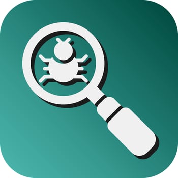 Debug Vector Glyph Gradient Background Icon For Personal And Commercial Use.
