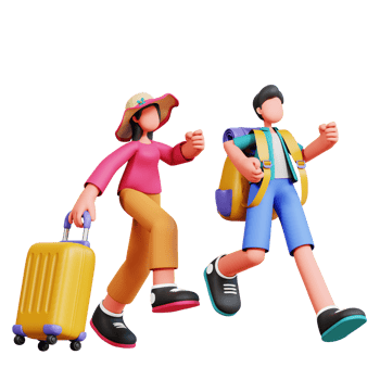 3D Character Couple Holiday Illustration png
