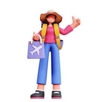 3D Character Female Holiday Illustration png