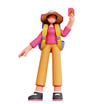 3D Character Female Holiday Illustration png