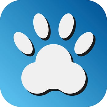 Pawprint Vector Glyph Gradient Background Icon For Personal And Commercial Use.