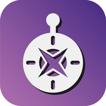 Compass Vector Glyph Gradient Background Icon For Personal And Commercial Use.