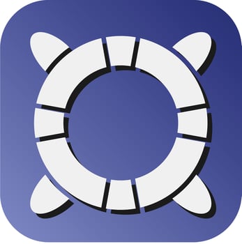 LifeBuoy Vector Glyph Gradient Background Icon For Personal And Commercial Use.