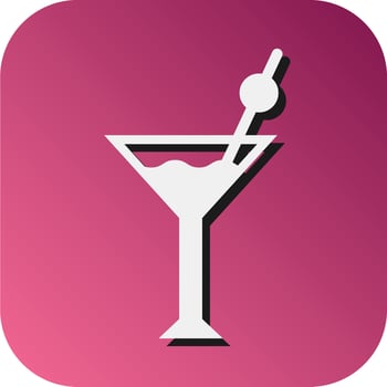Cocktail Vector Glyph Gradient Background Icon For Personal And Commercial Use.