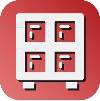 Lockers Vector Glyph Gradient Background Icon For Personal And Commercial Use.