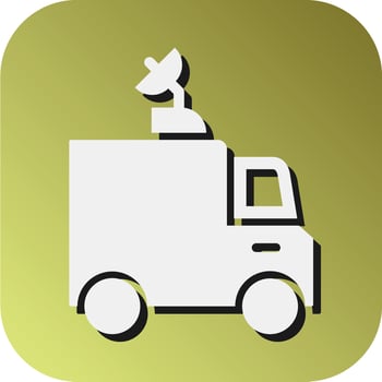 News Van Vector Glyph Gradient Background Icon For Personal And Commercial Use.
