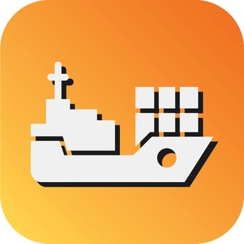 Logistics Ship Vector Glyph Gradient Background Icon For Personal And Commercial Use.