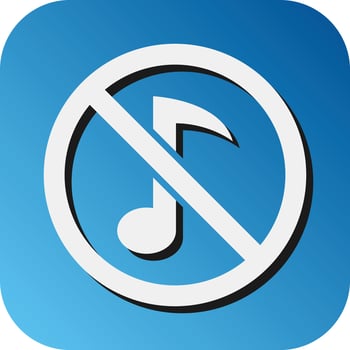 No Music Vector Glyph Gradient Background Icon For Personal And Commercial Use.