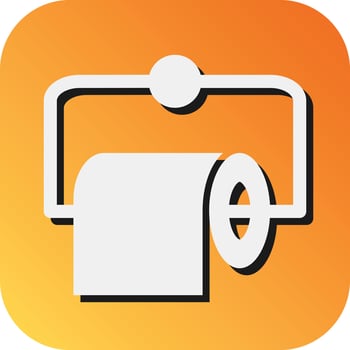 Toilet Paper Vector Glyph Gradient Background Icon For Personal And Commercial Use.