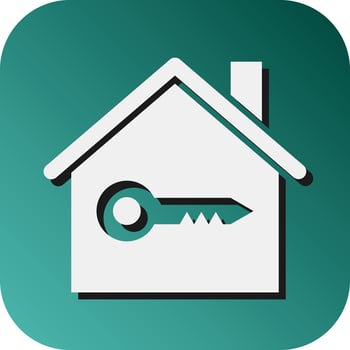 House Key Vector Glyph Gradient Background Icon For Personal And Commercial Use.