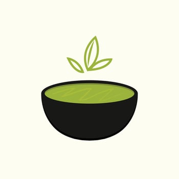Green tea cup vector. wallpaper. free space for text. Matcha tea vector. vector