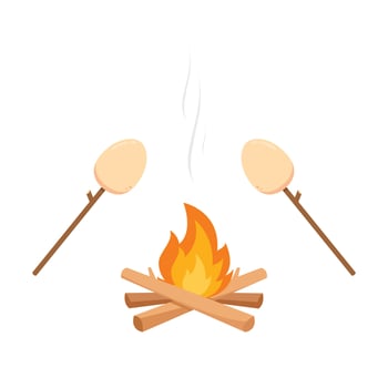 Egg crack vector. Egg on white background. Egg and wood stick vector. vector
