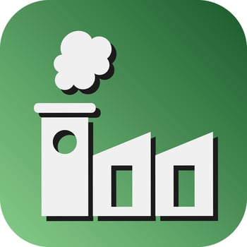 Factory Vector Glyph Gradient Background Icon For Personal And Commercial Use.