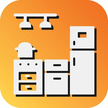 Kitchen Vector Glyph Gradient Background Icon For Personal And Commercial Use.