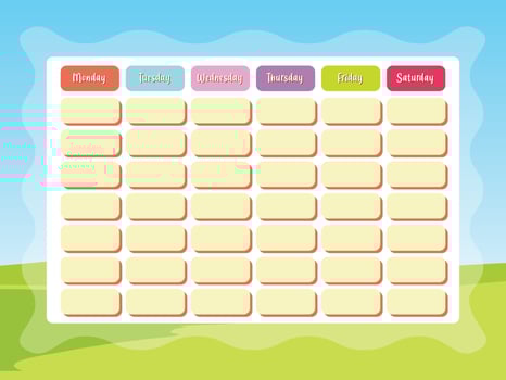Colorful school timetable for kids. School timetable for children. vector