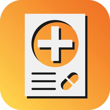 Prescription Vector Glyph Gradient Background Icon For Personal And Commercial Use.