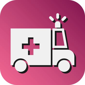 Ambulance Vector Glyph Gradient Background Icon For Personal And Commercial Use.