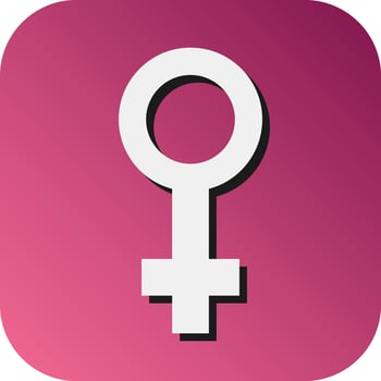 Female symbol Vector Glyph Gradient Background Icon For Personal And Commercial Use.