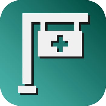Hospital Sign Vector Glyph Gradient Background Icon For Personal And Commercial Use.