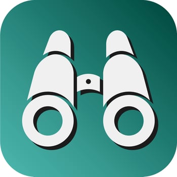 Binoculars Vector Glyph Gradient Background Icon For Personal And Commercial Use.