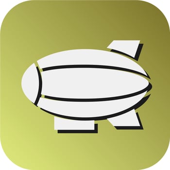 Zeppelin Vector Glyph Gradient Background Icon For Personal And Commercial Use.