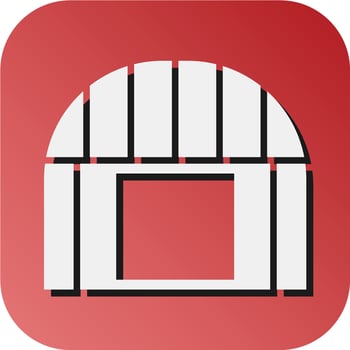 Hangar Vector Glyph Gradient Background Icon For Personal And Commercial Use.