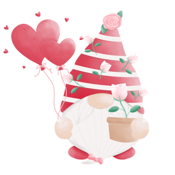 valentine gnome wearing red hat png