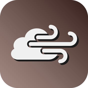 Windy Vector Glyph Gradient Background Icon For Personal And Commercial Use.