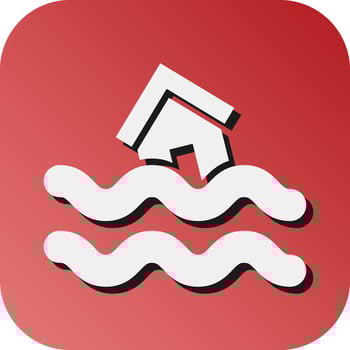 Flood Symbol Vector Glyph Gradient Background Icon For Personal And Commercial Use.