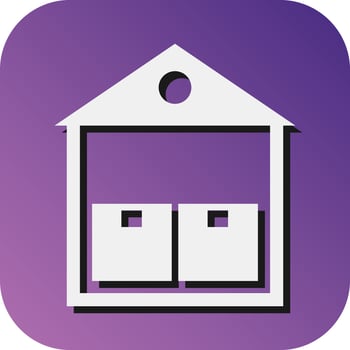 Warehouse Vector Glyph Gradient Background Icon For Personal And Commercial Use.