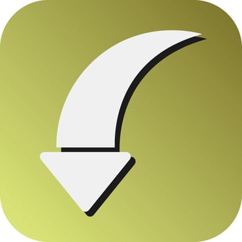 Curved Down Vector Glyph Gradient Background Icon For Personal And Commercial Use.