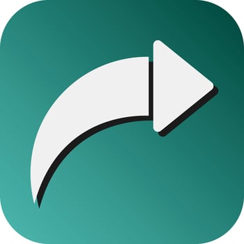 Curved Right Vector Glyph Gradient Background Icon For Personal And Commercial Use.