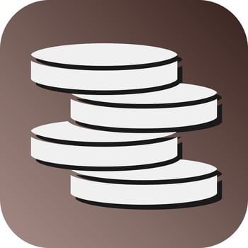 Coins Vector Glyph Gradient Background Icon For Personal And Commercial Use.