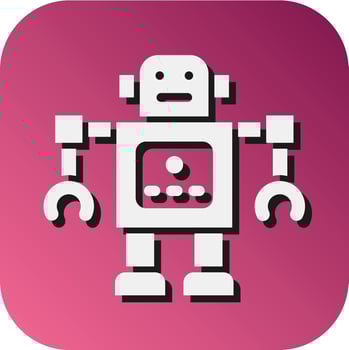 Toy Robot Vector Glyph Gradient Background Icon For Personal And Commercial Use.