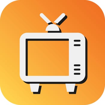 Tv Vector Glyph Gradient Background Icon For Personal And Commercial Use.