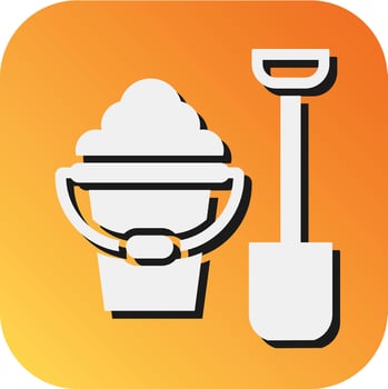Sand Bucket Vector Glyph Gradient Background Icon For Personal And Commercial Use.