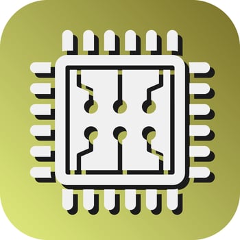 Processor Vector Glyph Gradient Background Icon For Personal And Commercial Use.