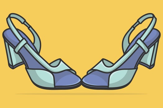 Pair Of New Arrival Women Evening Event Sandals vector illustration. Beauty fashion objects icon concept. Fashion sandals shoes pair models in modern style vector design.