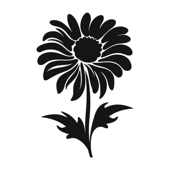 An Aster Flower black Silhouette Vector free