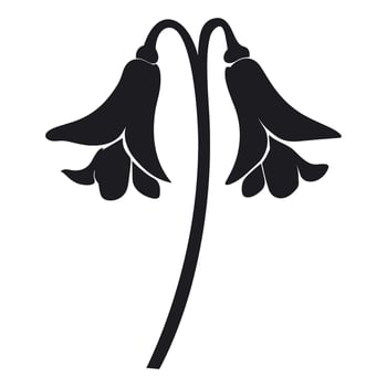 A Bluebell Flower Vector Silhouette isolated on a white background