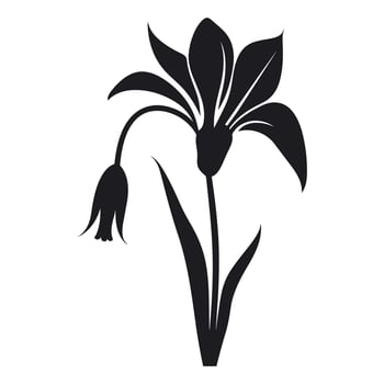 A Bluebell Flower Vector black Silhouette free