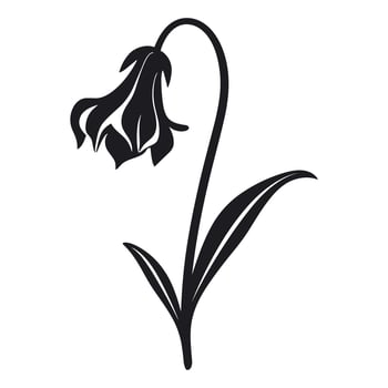 A Bluebell Flower Vector Silhouette isolated on a white background